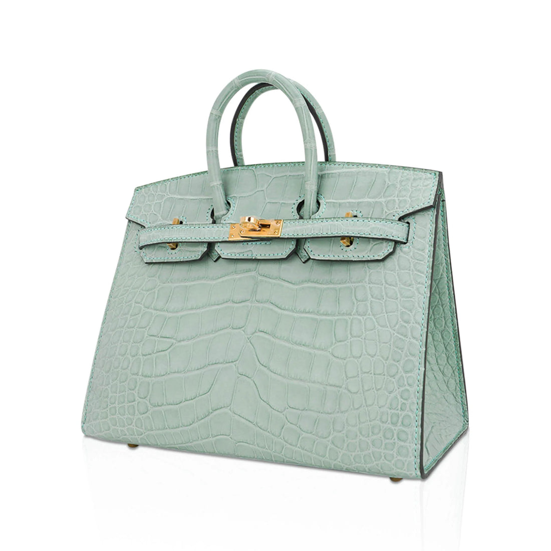 Aqua Green Alligator with Gold Hardware